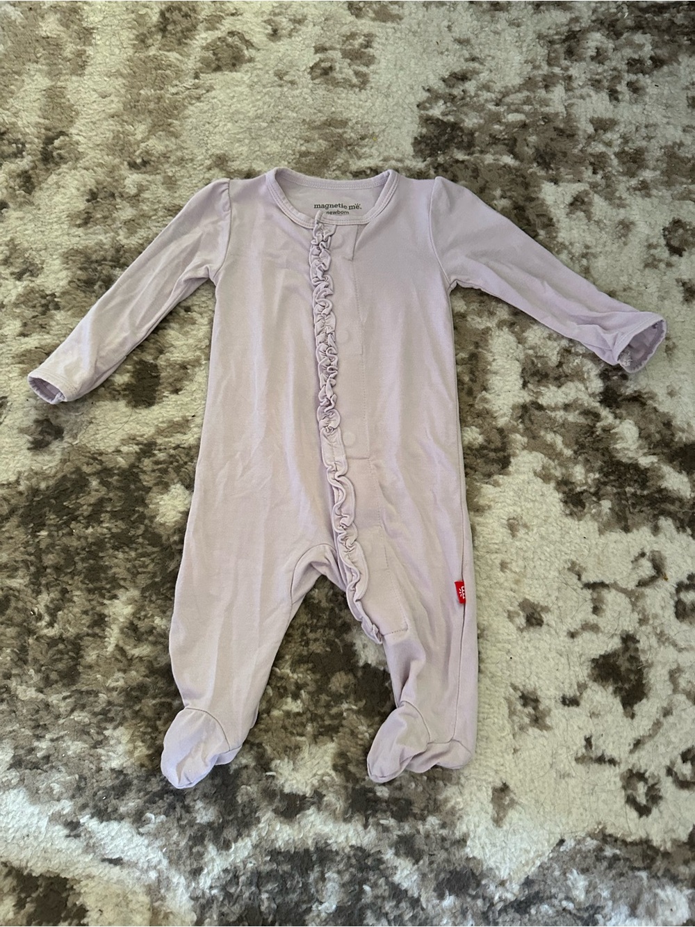 Magnetic Me Light Lilac Ruffle-Front Footed One-Piece
